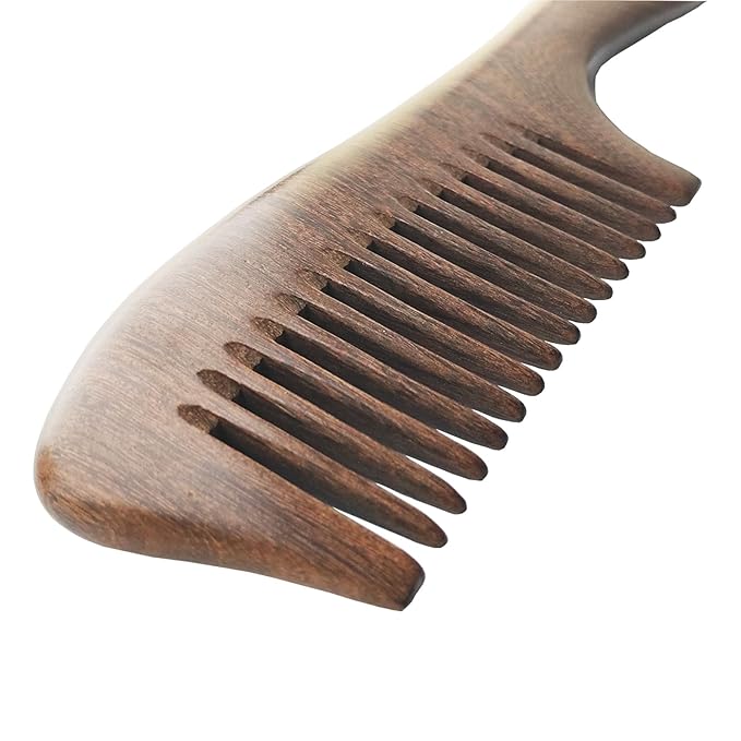 Letyvba Wooden Comb – Medium Tooth Anti-static Wooden Hair Comb for Curly, Wet, Long Hair