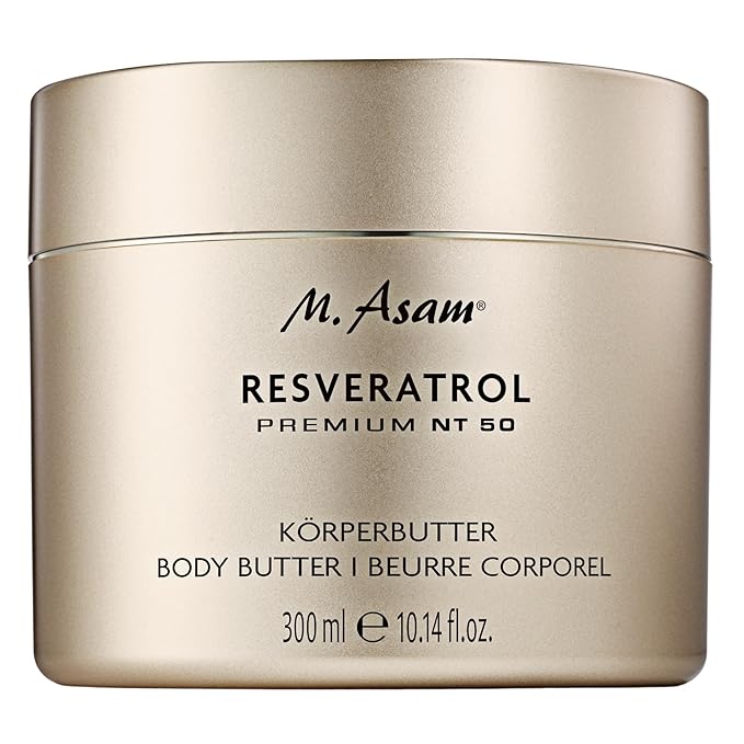M. Asam Resveratrol Premium NT50 Body Butter – Anti-aging Body Cream strengthens the skin’s protective barrier - Moisturizer for a firm & smooth appearance, 10.1 Fl Oz