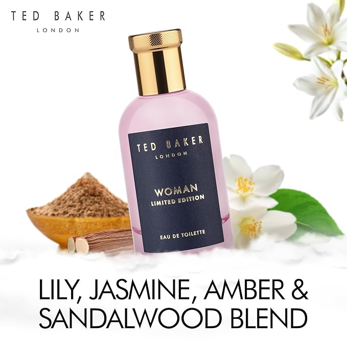 Ted Baker Woman Limited Edition EDT, Delicate and Fresh Scent, Blends of Soft Lily and Delicate Jasmine, Finishing Notes of Amber and Creamy Sandalwood, 3.38 fl oz