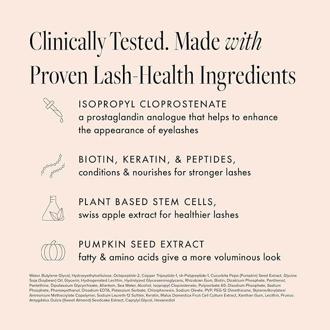 Borboleta Lash Serum, Eyelash Serum for Longer, Thicker, and Fuller Looking Natural Eyelashes, (Full Size, 3 Month Supply)