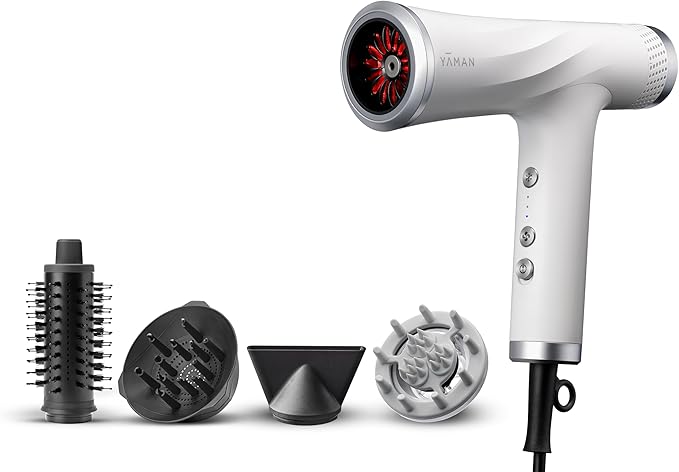 YA-MAN SPA Styler Blow Dry + Scalp Massage Essential Kit| Professional Hair Styling (White)