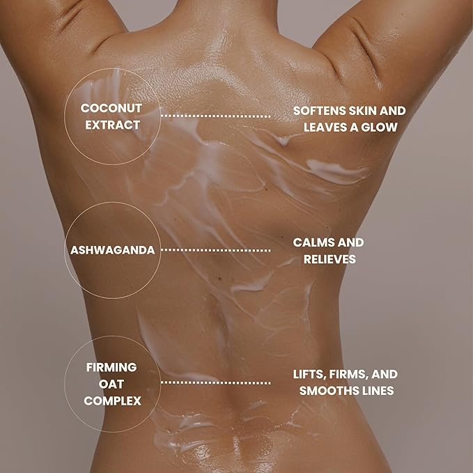 Nemah Firming Body Lotion, Skin Firming And Tightening Lotion, Body Cream Without Grease, Lightweight Fast Absorbing, Oat Extract Ashwagandha Coconut Extract, For All Skin Types, Vegan 5 Oz