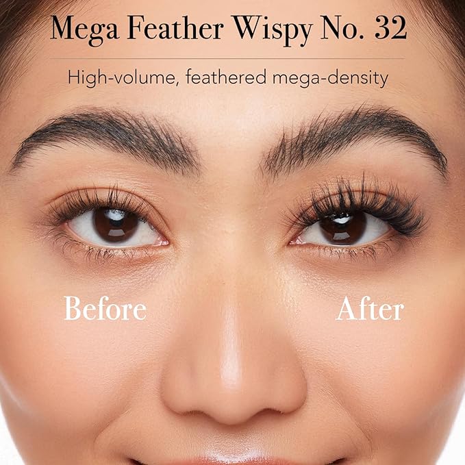 Pro Lash ProWear Professionally Styled Lash Clusters - Easiest to Apply Eyelash Cluster - 10 Day Eyelashes - Waterproof Lashes Clusters - 3 Sets - Mega Feather Wispy No. 32 - Black