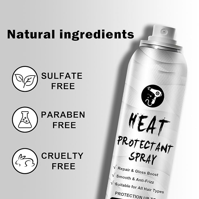225ML Heat Protection Spray for Hair, Smooth Thermal Protection, Nourishing Formula Helps Resist Heat Damage to Hair and Tame Frizz, Damage Control Hot Spray for All Hair Style