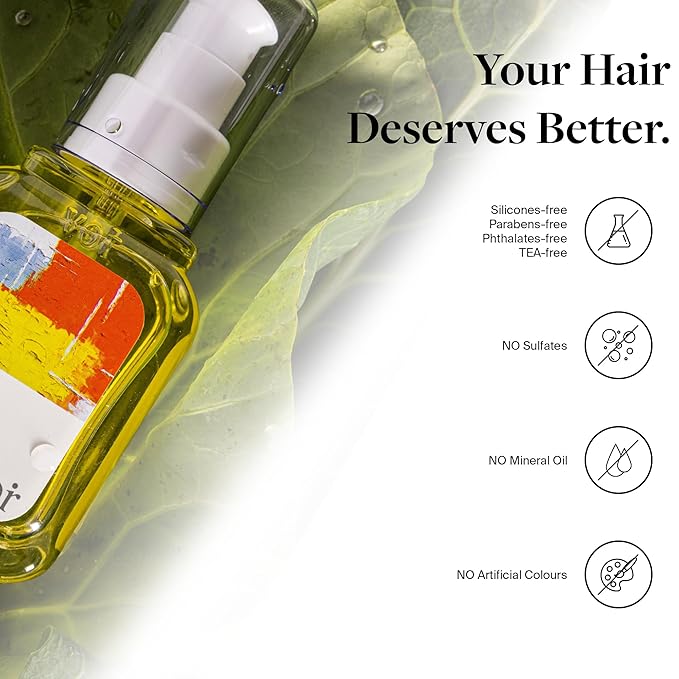 Voir Haircare Luxury Hair Oil - Deep Hydration for Dry, Damaged Hair - Smooths Frizz, Adds Shine & Locks in Moisture - Lightweight with Rosehip, Sunflower & Jojoba Oils, Mood-Enhancing Scent (2 Fl Oz)