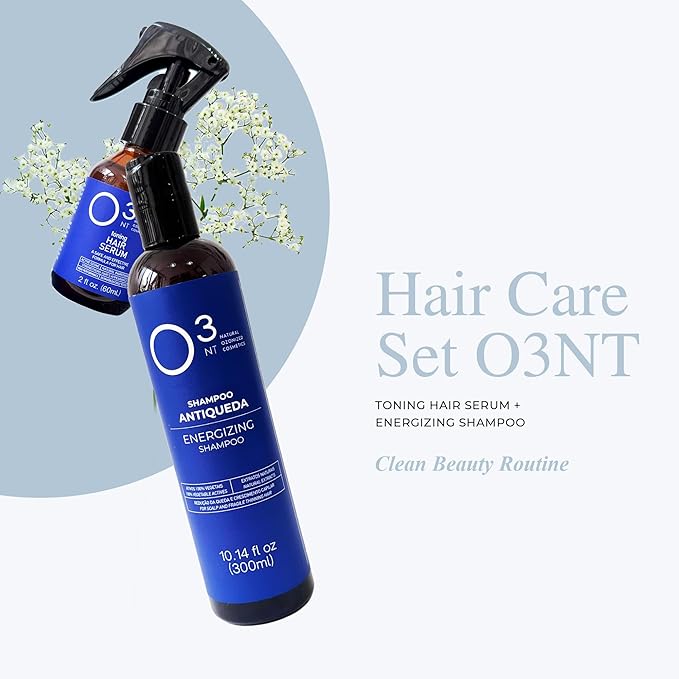 Energizing Shampoo + Hair Serum Kit - High-Performance Natural Hair Treatment - Ozone Therapy - Strengthening & Toning for Healthy Hair - Shampoo 10.14 Fl Oz Serum 2.03 Fl Oz