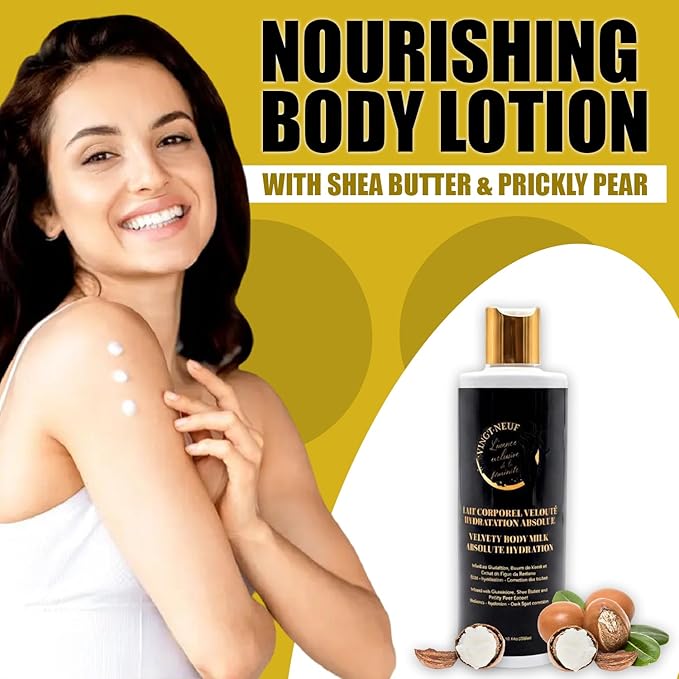Nourishing Body Lotion for Dry Skin | Shea Butter Body Lotion with Prickly Pear, Niacinamide, Collagen & Hyaluronic Acid | Brightening Body Lotion for Sensitive Skin, 300 ml