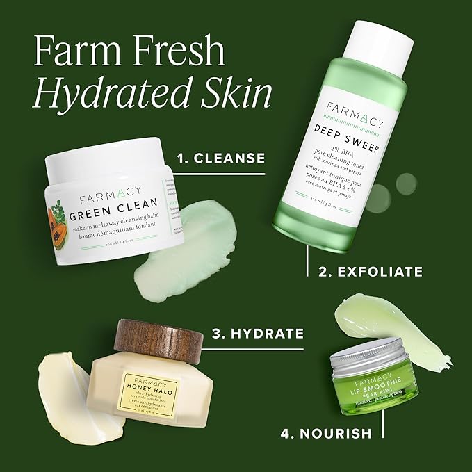 Farmacy Makeup Remover Cleansing Balm - Green Clean Waterproof Makeup Remover Balm + Oil Cleanser for Face - Gently Melts Make Up + SPF - Hydrates + Softens Skin with Super Greens + Papaya (100ml)