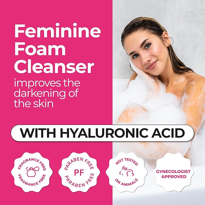 ZENZSUAL Feminine Foam Cleanser with Hyaluronic Acid & Organic Cranberry Extract – pH Balanced Feminine Wash for Sensitive Skin, Fragrance-Free Vaginal Cleanser, Hypoallergenic Intimate Care, 3.4 oz