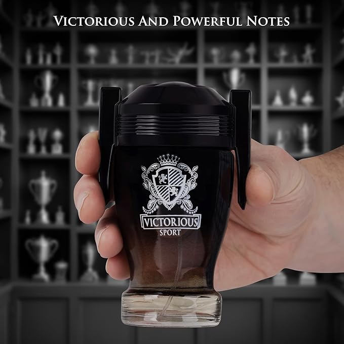 Victorious Sport Eau De Toilette for Men 3.4 fl oz- A Fragrance Built for Champions - Spicy, Sweet & Lemon Warm Base of vanilla, Tonka Bean & Amber Ideal Gift For Special Occasion Elegant