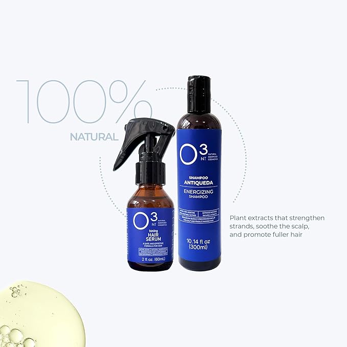 Energizing Shampoo + Hair Serum Kit - High-Performance Natural Hair Treatment - Ozone Therapy - Strengthening & Toning for Healthy Hair - Shampoo 10.14 Fl Oz Serum 2.03 Fl Oz