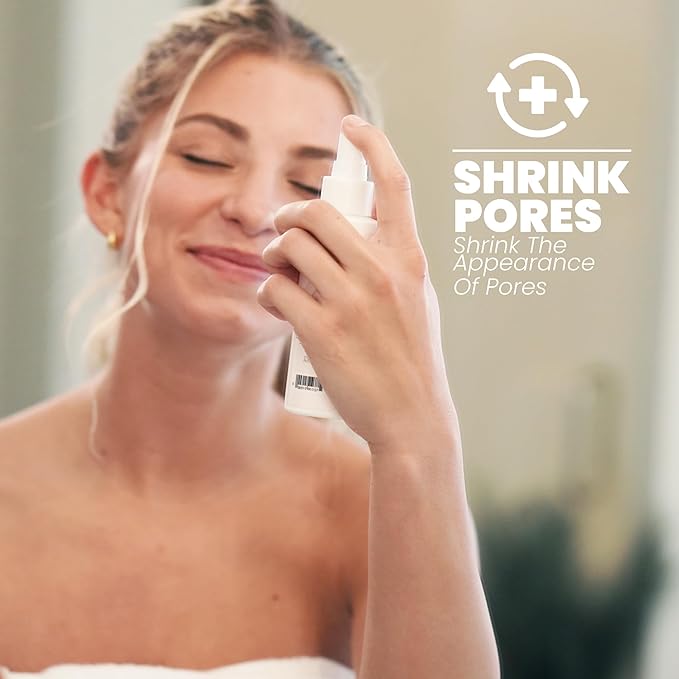 Eva Naturals Witch Hazel Face Toner – Hydrating & Clarifying Toner with Glycolic Acid, Vitamin C & Aloe for Acne, Oily, Dry & Sensitive Skin, Pore Tightening Facial Mist for Balanced Glow (4oz)