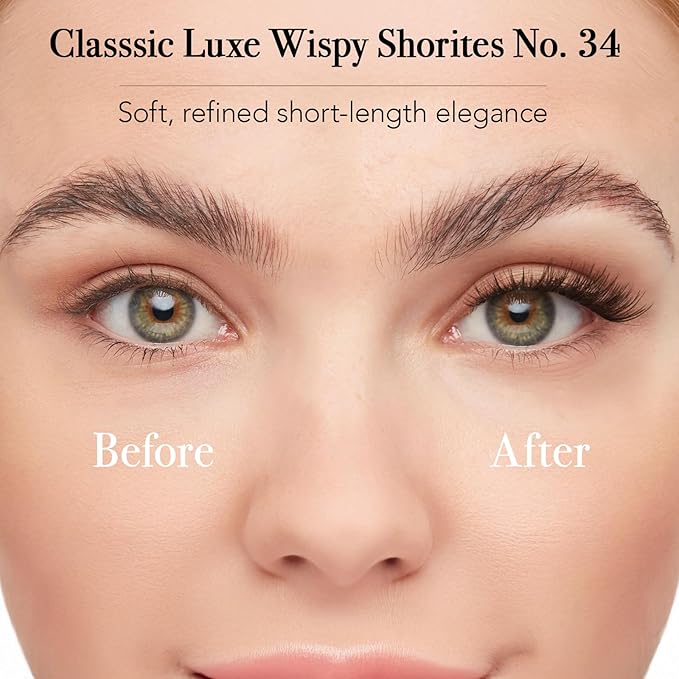 Pro Lash ProWear Professionally Styled Lash Clusters - Easiest to Apply Eyelash Cluster - 10 Day Eyelashes - Waterproof Lashes Clusters - 3 Sets - Classic Luxe Wispy Shorties No. 34 - Black