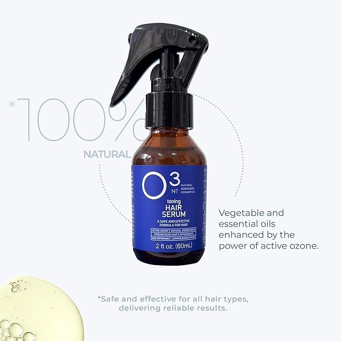 Toning Hair Serum - Active Ozone & Natural Ingredients - Shedding Reduction - Dermatologically Tested - 2.03 Fl Oz
