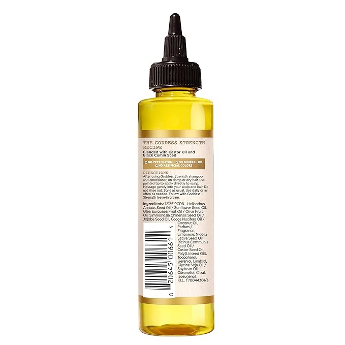 Carol's Daughter Goddess Strength 7 Oil Blend Scalp and Hair Oil for Waves, Coils and Curls, Hair Treatment with Castor Oil, 4.2 Fl Oz
