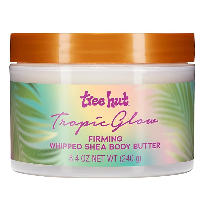 Tree Hut Tropic Glow Whipped Shea Body Butter, Long-Lasting Hydration for Soft, Smooth Skin, Lightweight Moisturizer, 8.4 fl oz