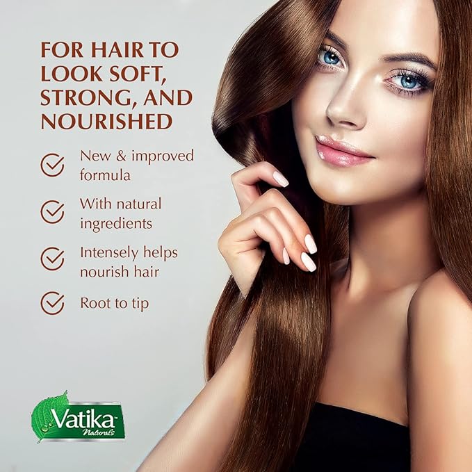 Dabur Vatika Naturals Enriched Hair Oil, Natural Moisturizing - Strengthening Serum for Healthy Scalp, Nourishing for Soft, Manageable, Smooth & Silky Hair From Root to Tip (Argan)