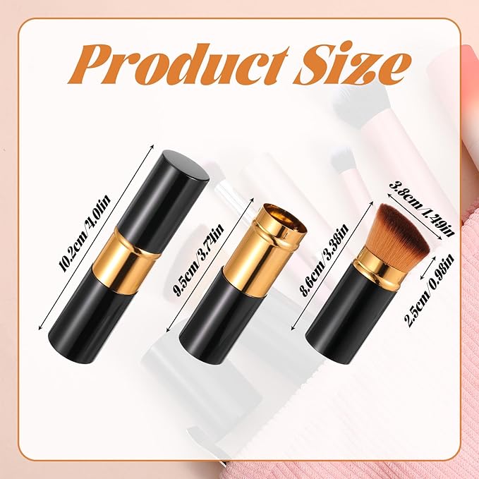 1 Pcs Liquid Makeup Brush Portable Kabuki Brush Retractable Makeup Brushs for Powder and Liquid Foundation Bronzer Blush and Other Face Cream Women Beginners
