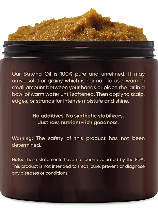 Handcraft Blends Raw Batana Oil for Hair Growth – 4 oz – 100% Pure and Natural – Unrefined Batana Hair Mask for Dry Damaged Hair – Cold Pressed and Hexane Free