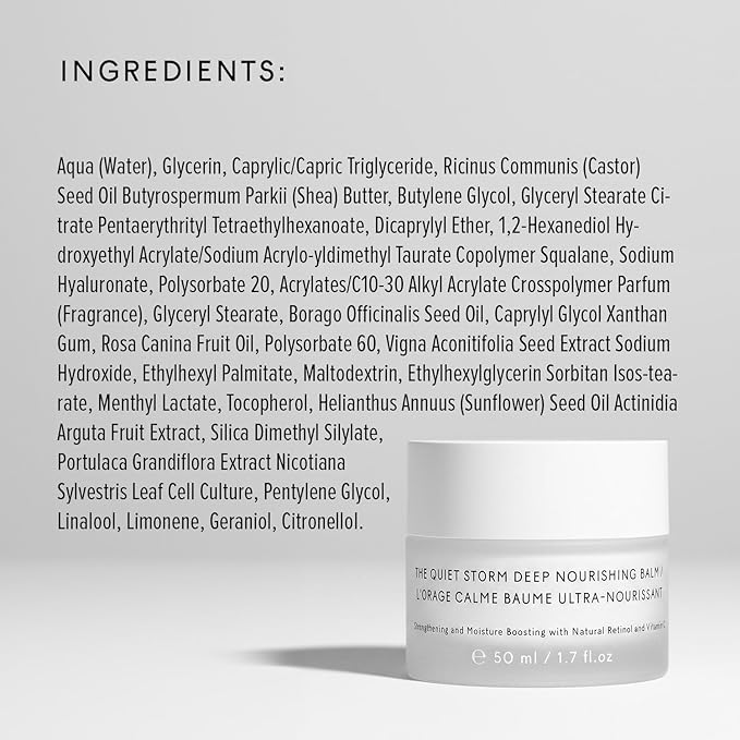 The Untamed Quiet Storm Deep Nourishing Balm – Helps Support Skin Elasticity & Moisture for Dry, Mature, or Sensitive Skin – Hydrating Face Cream with Borage Oil & Hyaluronic Acid – 1.7 fl oz