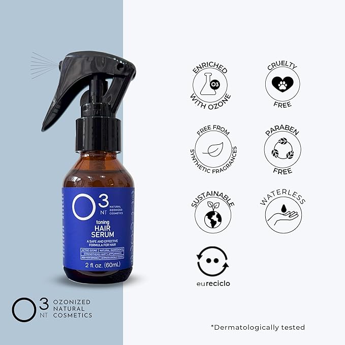 Toning Hair Serum - Active Ozone & Natural Ingredients - Shedding Reduction - Dermatologically Tested - 2.03 Fl Oz