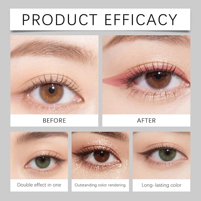 Mitlume Perfect Color Duo-Shadow Liner 2-in-1 Eyeliner & Eyeshadow,Chiura Plum Eyeshadow Stick,Waterproof Smudge-Proof Long-Lasting Makeup, Effortless Smoky or Natural Eye Makeup,Easy to Color(06+03)