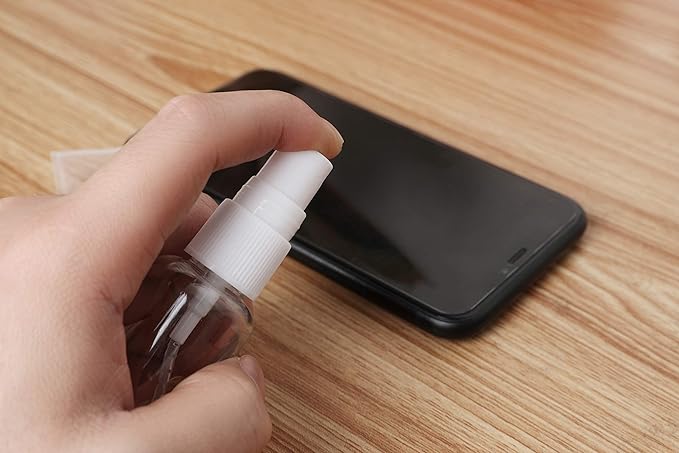 ZEROFIRE 4 Pack Spray Bottles 2oz Clear Plastic Empty Refillable Mini Spritzer for Travel, Cleaning, Gardening, Skin Care Atomizer for Essential Oils, Perfume