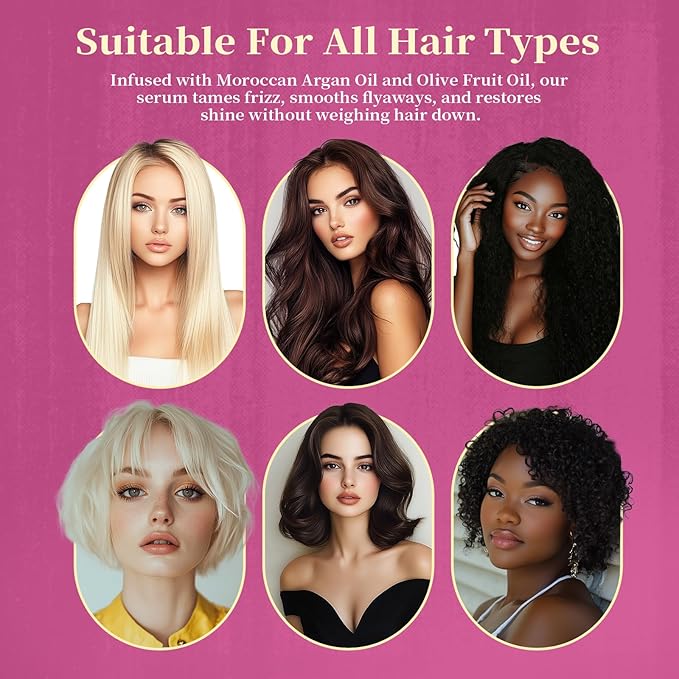 NP NATURES PHILOSOPHY Moroccan Argan Oil - Hair Serum Organic Essential Oil, Anti-Frizz, Repairs Damaged Hair, Adds Shine for All Hair Types Aussie Allergy-Free Moroccan Oil Hair Products 1.69 Fl oz