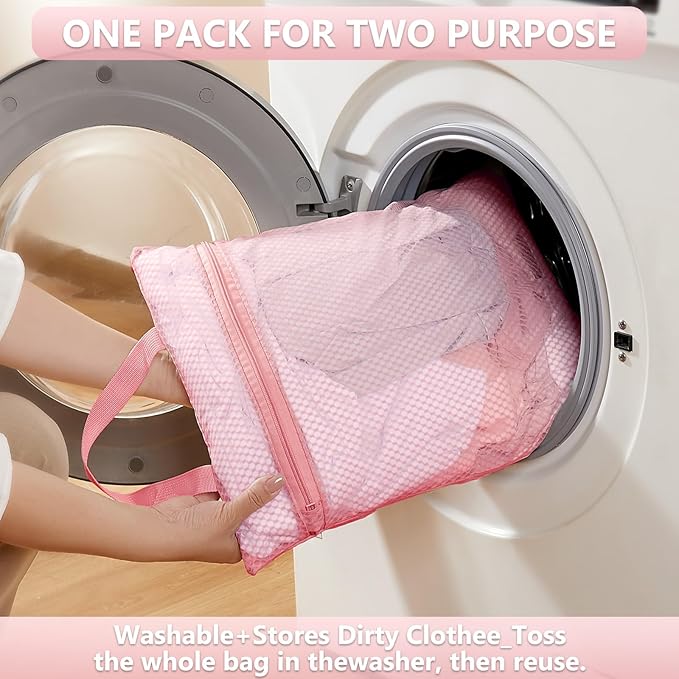 8 Set Packing Cubes for Travel, Gifts for Women Mom,Anti-Tearing Suitcase Organizer for Luggage with Shoe & Hanging Toiletry Bag,OlarHike Vacation Essentials & Accessories for Cruise Ship,Dream Pink