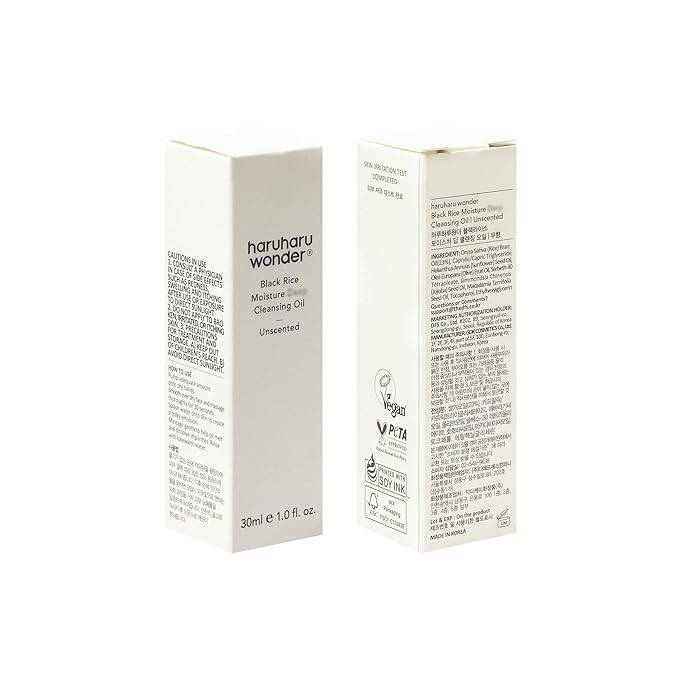 HARUHARU wonder Black Rice Moisture Cleansing Oil, Travel Size, Double Cleansing, Daily Makeup remover, Pore Oil Cleanser, Korean Skincare, Non-comedogenic, Holiday Stocking Stuffer, 1.0 fl oz