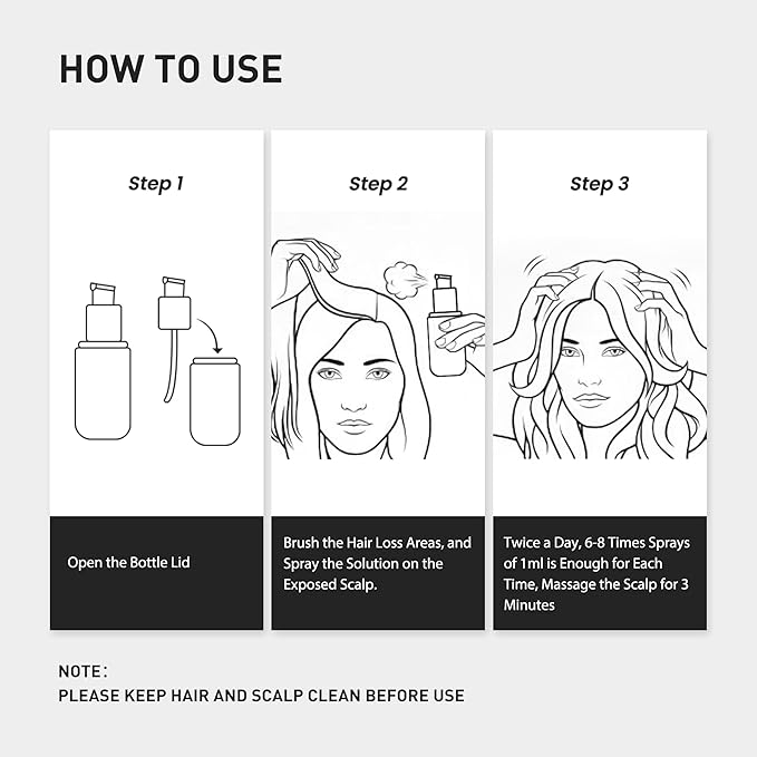 0.5% KINTOR KX-826 Hair Growth Spray,Oil Control Strengthen Hair,Hair Regrowth Products for Women&Men,Basic,240ml