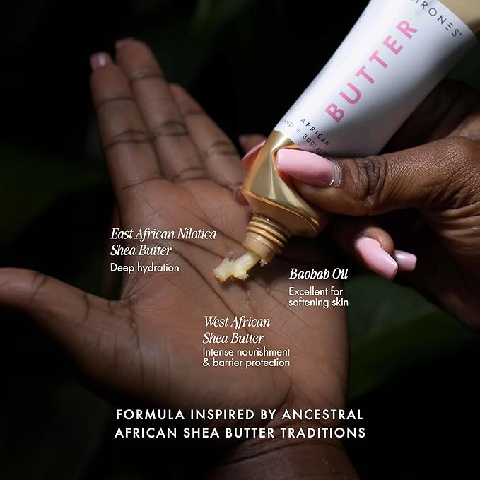 54 Thrones African Beauty Shea Butter, Intensive Dry Skin Support, Moisturizing Body Butter for Women, Moisturizing Body Balm and Cream, Locks in Moisture, Kenyan Hibiscus + Moroccan Rose, 1.7 oz