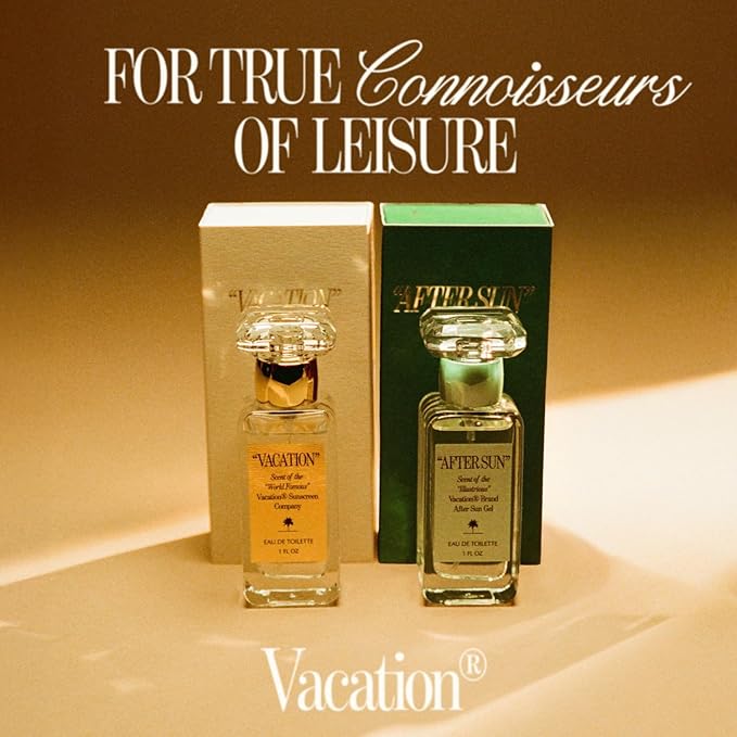 VACATION" & "AFTER SUN Eau De Toilette Duo, Coconut, Aloe Vera, Green Tea & Beach Scent, Signature Summer Fragrances, Unisex, Bundled Perfume Gift Set, 2 x 1 fl oz