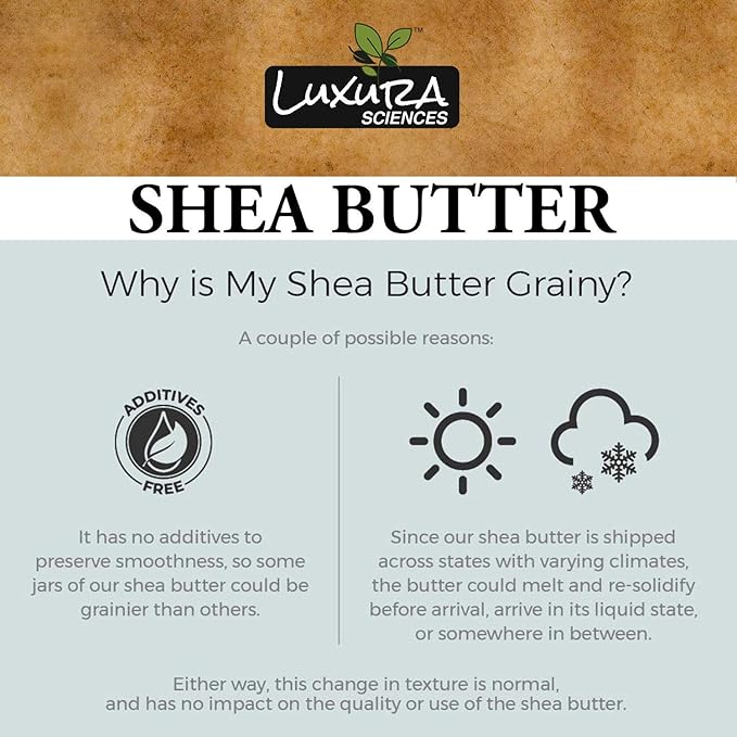 Luxura Sciences African Shea Butter | 100% Pure & Unrefined Raw Shea Butter for Skin & Hair | Deep Moisturizer for Face, Body & Scalp | Ideal for DIY Lotion, Soap Making & Lip Balm | 7.05 Oz (200g)