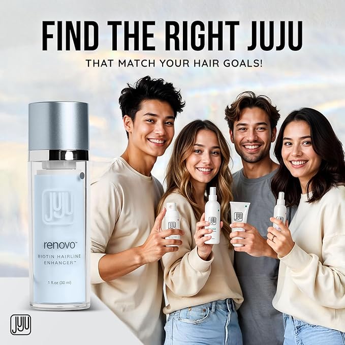 Renovo Biotin Hair Serum Women 1 Fl Oz Fragrance-Free Scalp Nourishing Hairline Enhancer, Hair Thickening Serum for Women, Gentle Formula Biotin Topical Scalp Serums for All Type of Thinning Hairlines