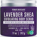First Botany Body Scrub - Natural Exfoliating Salt Scrub & Body and Face Souffle helps with Moisturizing Skin, Acne, Cellulite, Dead Skin Scars, Wrinkles (10 fl oz, Lavender)