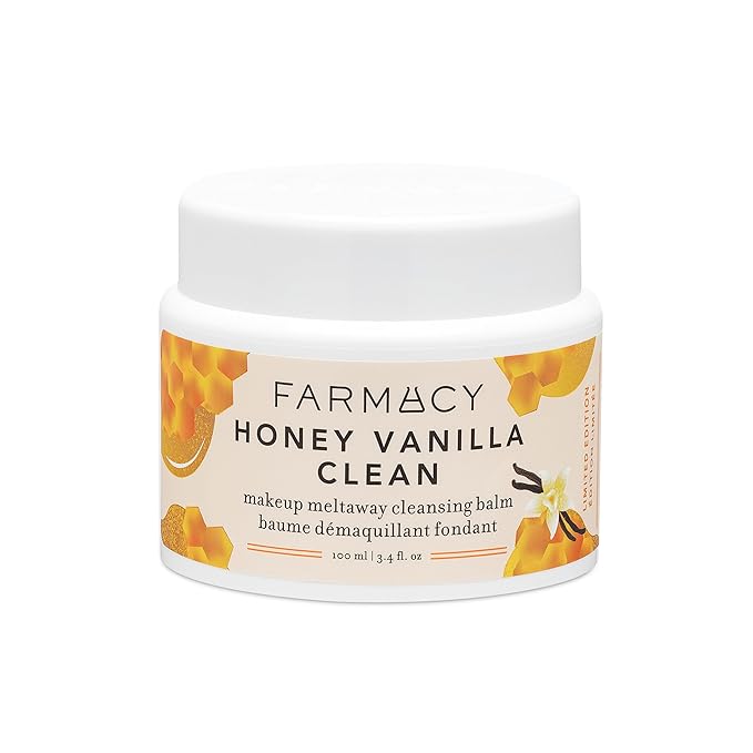 Farmacy Makeup Remover Cleansing Balm - Honey Vanilla Waterproof Makeup Remover Balm + Oil Cleanser for Face - Gently Melts Make Up + SPF - Hydrates + Softens Skin with Honey + Papaya (100ml)