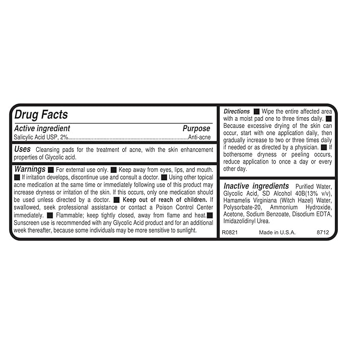 Replenix Gly-Sal Clarifying Acne Pads, 60 Count, Medical-Grade 10% Glycolic Acid & 2% Salicylic Acid Exfoliating Pads for Acne-Prone Skin, Help Clear Blemishes & Refine Pores, Non-Oily