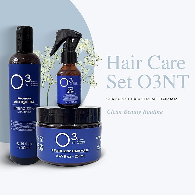 Energizing Shampoo + Revitalizing Mask + Hair Serum - High-Performance Natural Hair Treatment - Ozone Therapy - Strengthens Hair Appearance - Shampoo 10.14 Fl Oz Mask 7.05Fl Oz Serum 2.03 Fl Oz