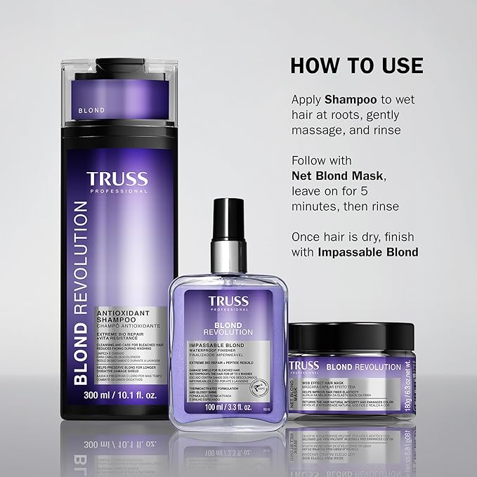 TRUSS Blond Revolution Impassable Heat Protectant Spray - Frizz Control Waterproof Spray Designed to Shield Hair, Combat Frizz & Deliver Intense Shine - Ensures Long-Lasting Protection (3.3 fl oz)
