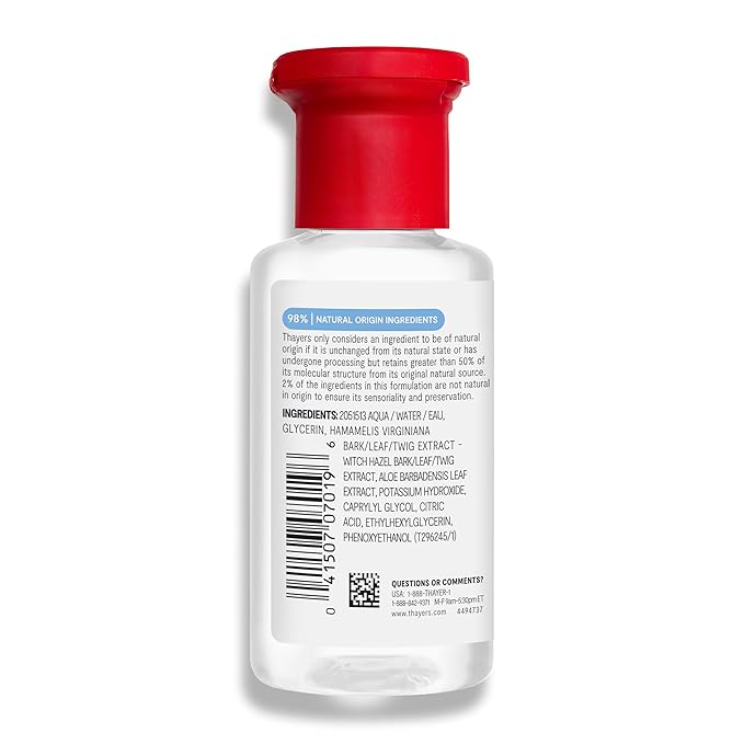 Thayers Trial Size Alcohol Free Unscented Witch Hazel Facial Toner with Aloe Vera Formula- 3 oz