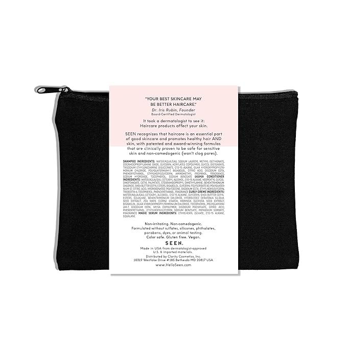 SEEN Curly On The Go Kit -Scented - Non-Comedogenic & Safe for Sensitive Skin - Curl-Defining Styling Hair Bundle - Anti Frizz - Heat Protectant