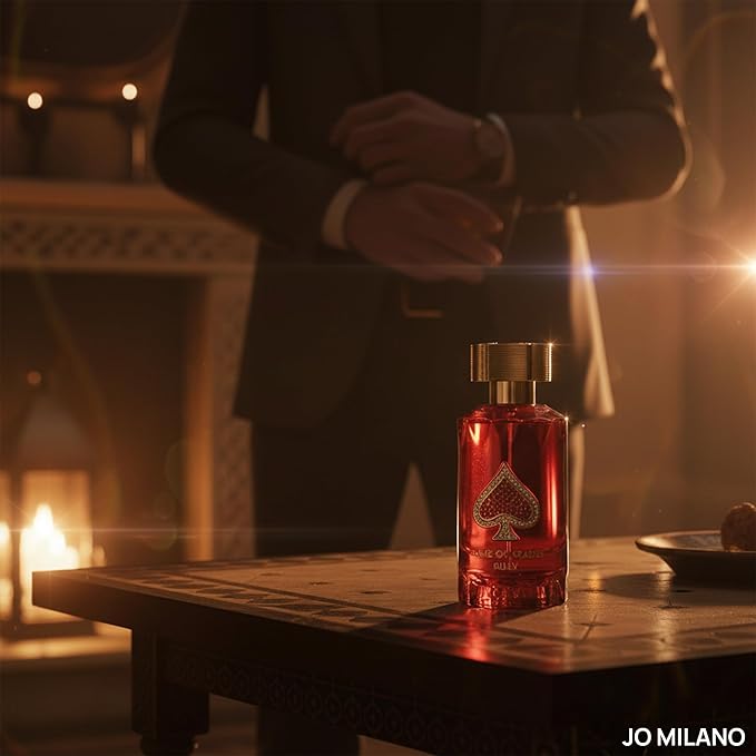 Jo Milano Game of Spades Ruby Parfum Spray | 3.4 oz (100ml) | Fruity, Amber, Sweet, Musky, Rose, Saffron Scent | Long Lasting Fragrance for Men and Women (Unisex)