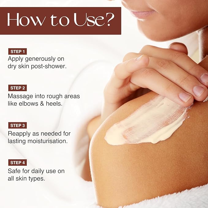 NOURISH MANTRA Shea & Cocoa Body Butter | Creamy Moisturizer for Long-Lasting Moisture & Soft Skin | Infused with Shea Butter & Cocoa Butter | Suits All Skin Types | For Women & Men | 100 g