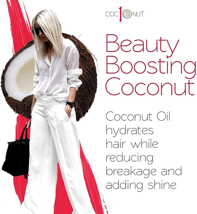 Coconut Thermal Protection Spray - Prevents Frizz and Split Ends for All Hair Types - Heat Defense Up To 450ºF - 8.45fl.oz