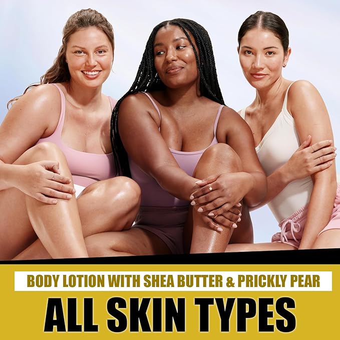Nourishing Body Lotion for Dry Skin | Shea Butter Body Lotion with Prickly Pear, Niacinamide, Collagen & Hyaluronic Acid | Brightening Body Lotion for Sensitive Skin, 300 ml