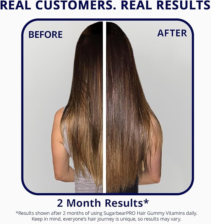 Sugarbear Bamboo Scalp Massager & Scrubber + Vegan Hair Vitamin Gummies 3 Month Supply, Extra Strength Biotin 6000mcg for Relaxing Scalp Care & Supporting Healthy Hair