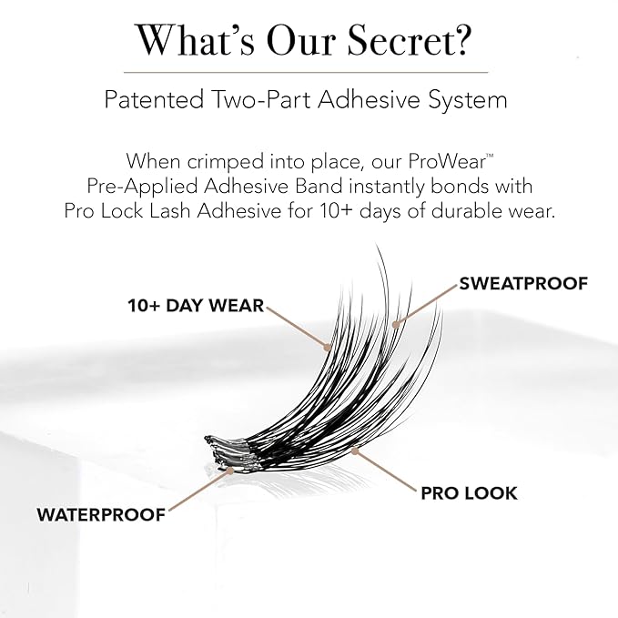 Pro Lash ProWear Professionally Styled Lash Clusters - Easiest to Apply Eyelash Cluster - 10 Day Eyelashes - Waterproof Lashes Clusters - 3 Sets - Classic No. 01 - Black