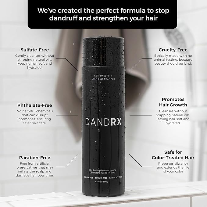 Anti Dandruff Shampoo and Conditioner with 2% Pyrithione Zinc and Stem Cells | Physician Founded for Itchy Scalp | Eliminates Flakes & Fights Dandruff | Color Safe, Sulfate Free, Paraben Free