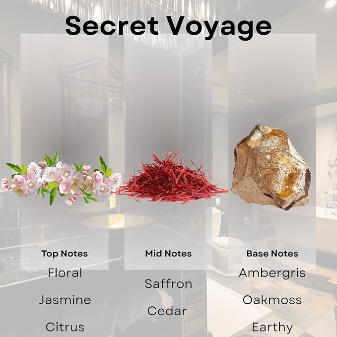 Scentia Secret Voyage Diffuser Oil Inspired by The Baccarat Hotel Scent - 20 mL 0.67 fl oz - Essential Oil Blend of Cedar &Jasmine for Aromatherapy & humidifiers - Thanksgiving & Holiday Gift